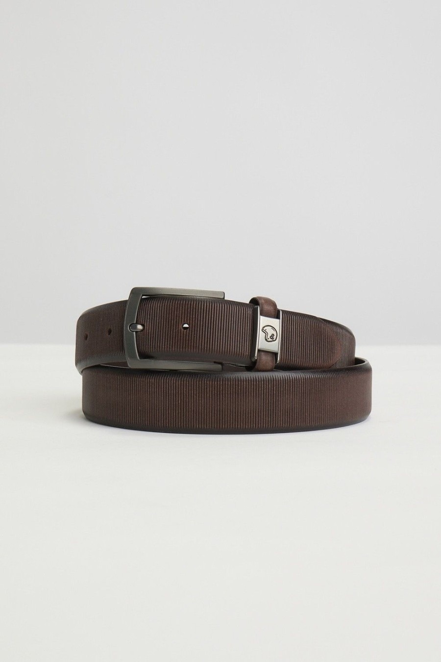 Homme Benson & Cherry Ceinture Homme | Centure En Cuir Texture Coca Choco