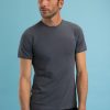 Homme Benson & Cherry T-Shirts Pour Homme | Tshirt Noir En Coton Stretch Twist Gris