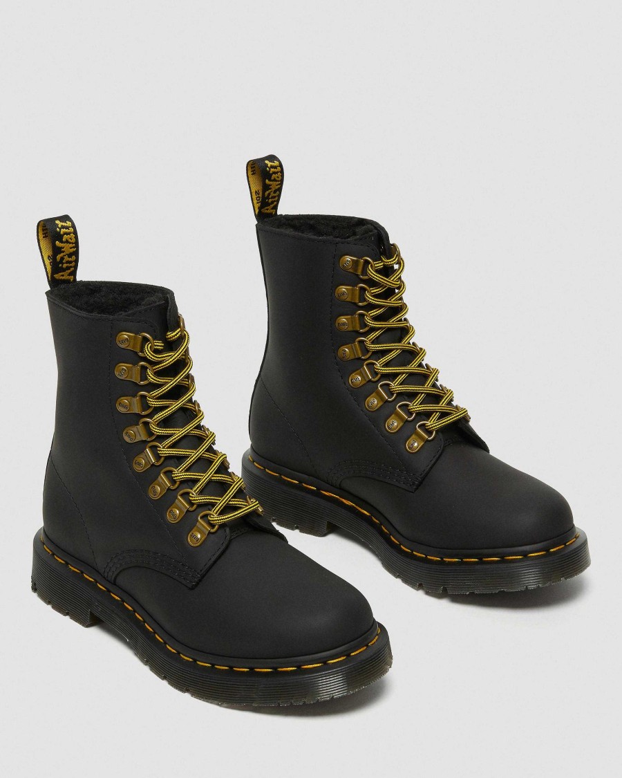 Dames Dr. Martens Fourmis D'Hiver | 1460 Pascal Dm Wintergrip Bottines En Cuir Noir — Chasse-Neige