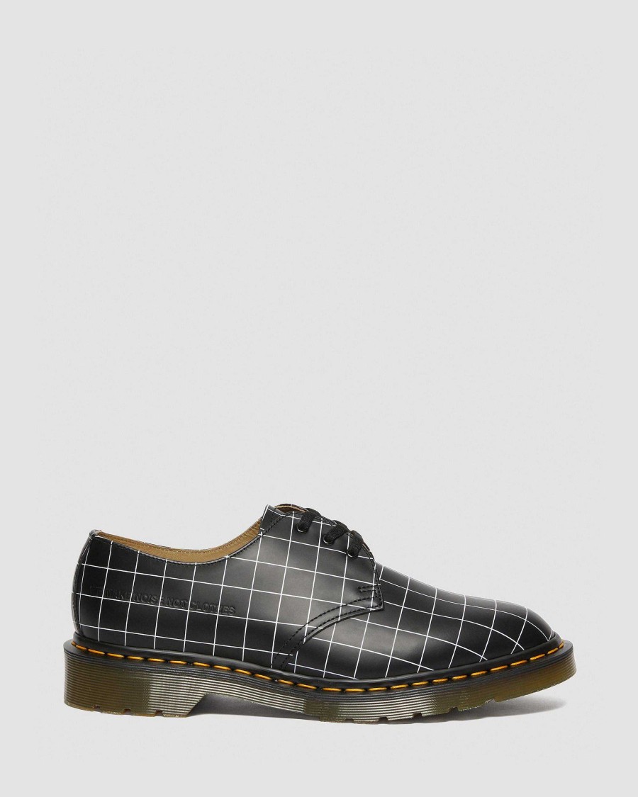 Messieurs Dr. Martens Chaussures A Lacets | 1461 Undercover Chaussures En Cuir Lisse Noir — Lisse