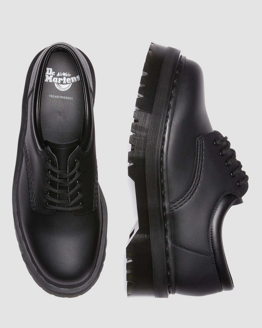 Messieurs Dr. Martens Chaussures Vegetaliennes | Chaussures Vegetaliennes En Cuir 8053 Quad Mono Noir — Felix Rub Off