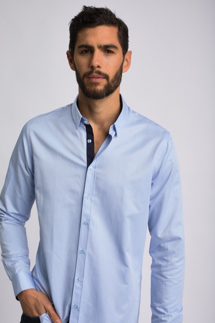 Homme Benson & Cherry Chemises Pour Homme | Chemise Slim Fit Luxor Ciel