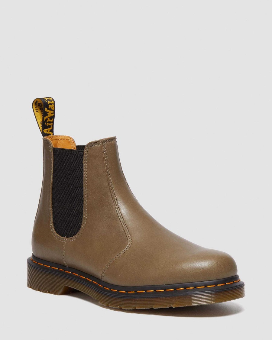 Messieurs Dr. Martens Fourmis D'Hiver | Bottines Chelsea En Cuir 2976 Carrara Olive — Carrare