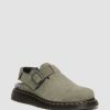 Dames Dr. Martens Chaussons | Tongs Jorge Ii En Fausse Fourrure Doublees De Fausse Fourrure Gris Nickel — Nubuck Fraise Wp