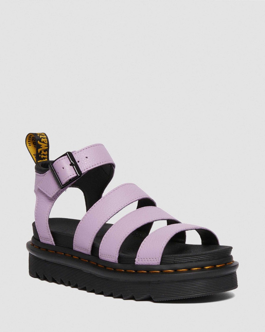 Dames Dr. Martens Sandales A Plateforme | Sandales A Plateforme Et Brides Blaire Pisa En Cuir Lila — Pise