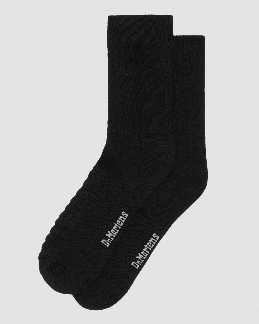 Accessoires Dr. Martens Toutes Les Chaussettes | Chaussettes En Melange Biologique Double Doc Noir — Melange De Coton