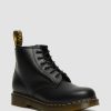 Messieurs Dr. Martens Tenias | Bottines En Cuir Lisse 101 Yellow Stitch Noir — Lisse