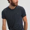 Homme Benson & Cherry T-Shirts Pour Homme | Tshirt En Jersey Jacquard Texture Tomita Marine