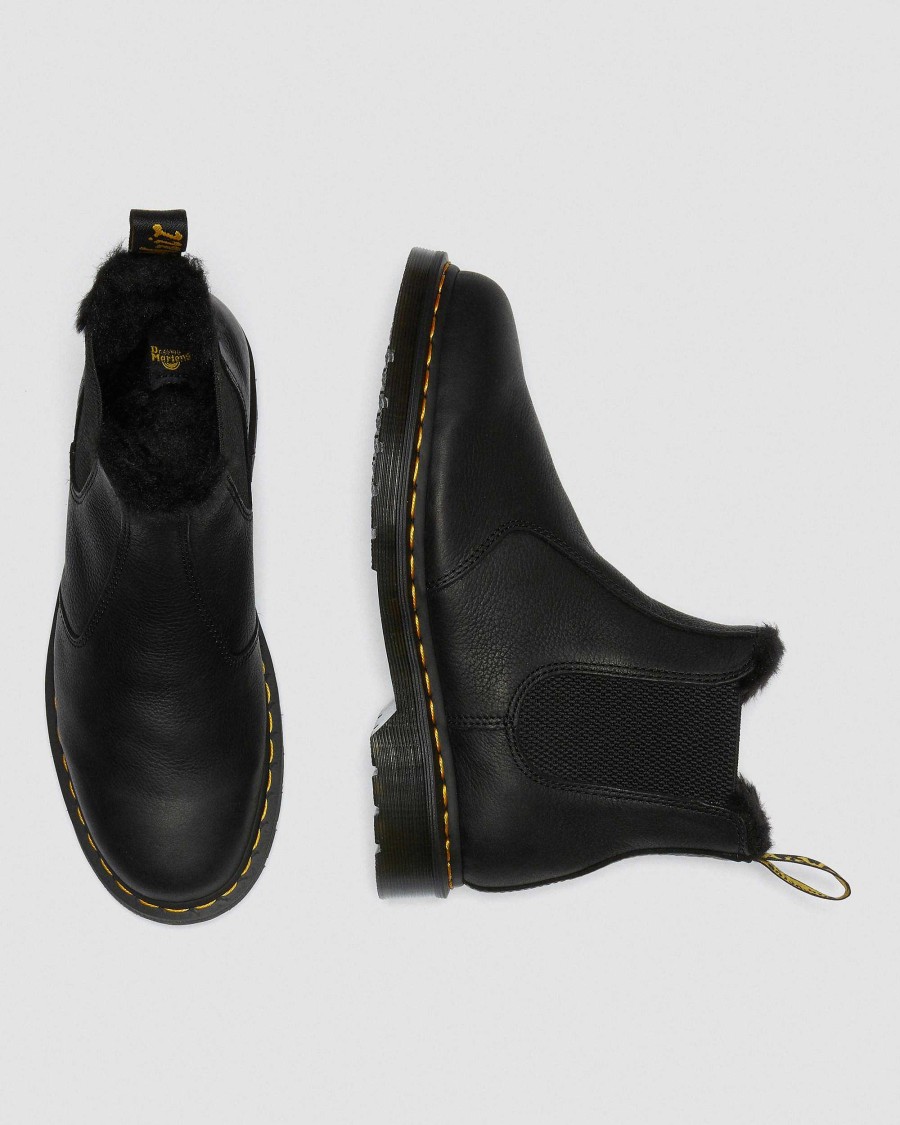 Messieurs Dr. Martens Fourmis D'Hiver | Bottines Chelsea 2976 Doublees En Fausse Fourrure Noir — Ambassadeur