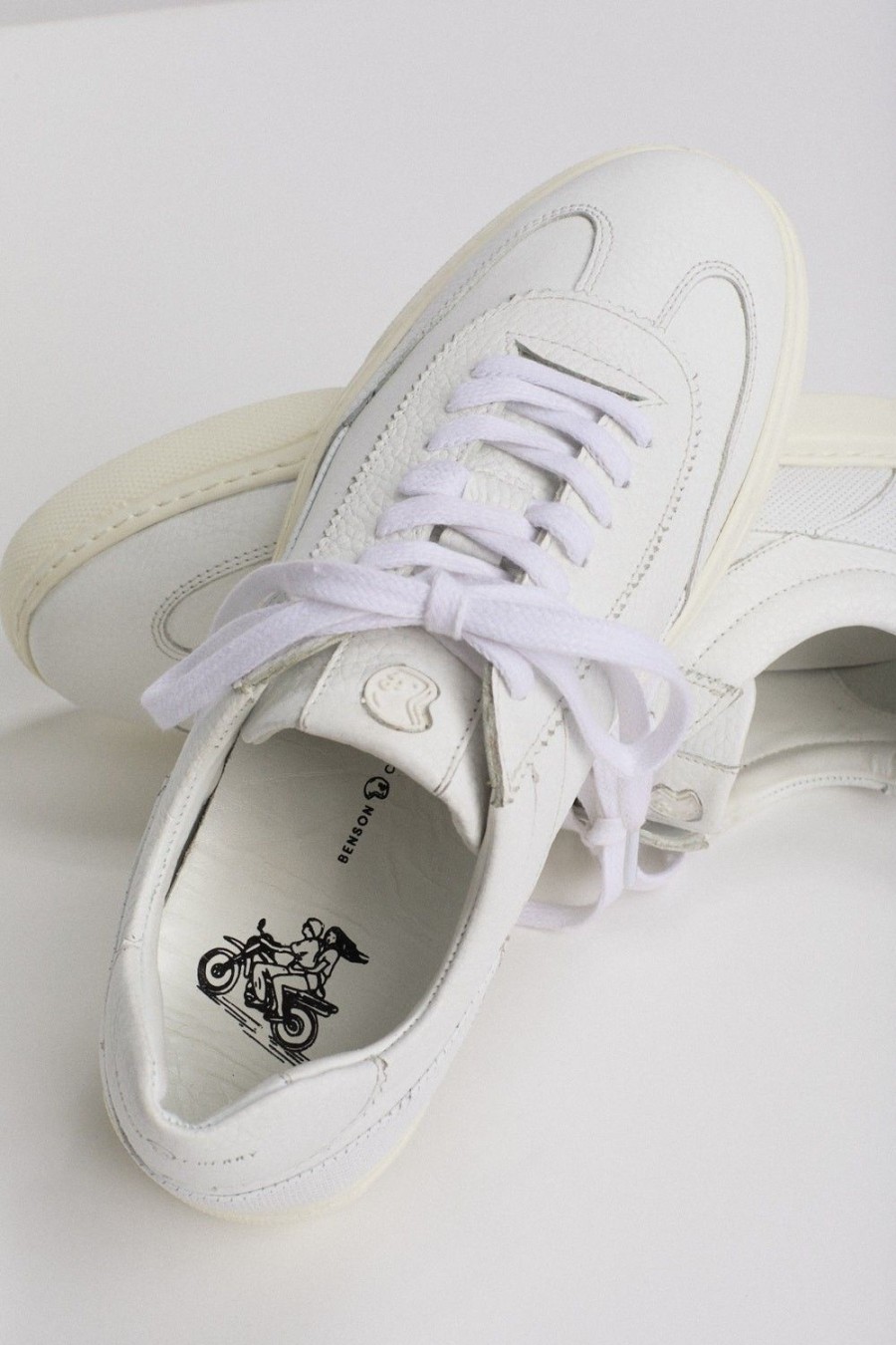 Homme Benson & Cherry | Tennis En Cuir Dyfer Blanc