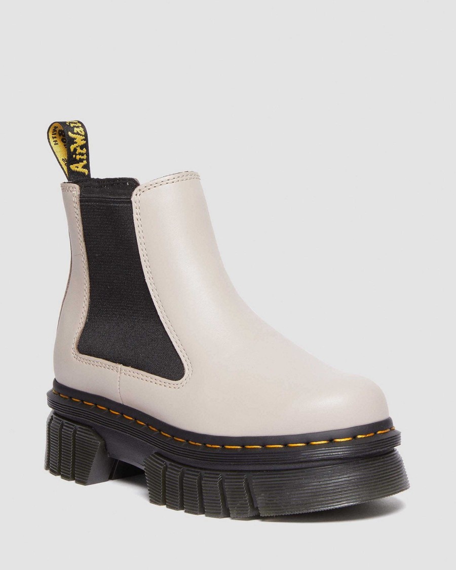 Messieurs Dr. Martens Plateformes | Bottines Chelsea A Plateforme En Cuir Nappa Lux Audrick Taupe Vintage — Nappa Lux