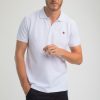 Homme Benson & Cherry Polos Pour Homme | Polo Classique Uni En Coton Bio Gesbio Blanc