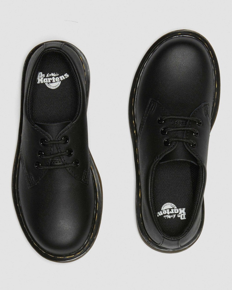 Enfants Dr. Martens Chaussures D'Ecole Pour Filles | Chaussures Junior 1461 Softy T En Cuir Noir — Softy T