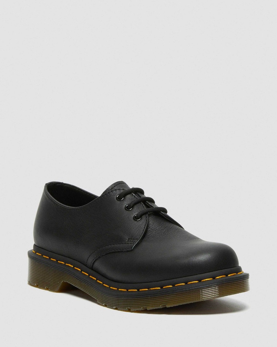 Dames Dr. Martens Chaussures Noires | Chaussures Richelieu En Cuir 1461 Virginia Noir — Virginie