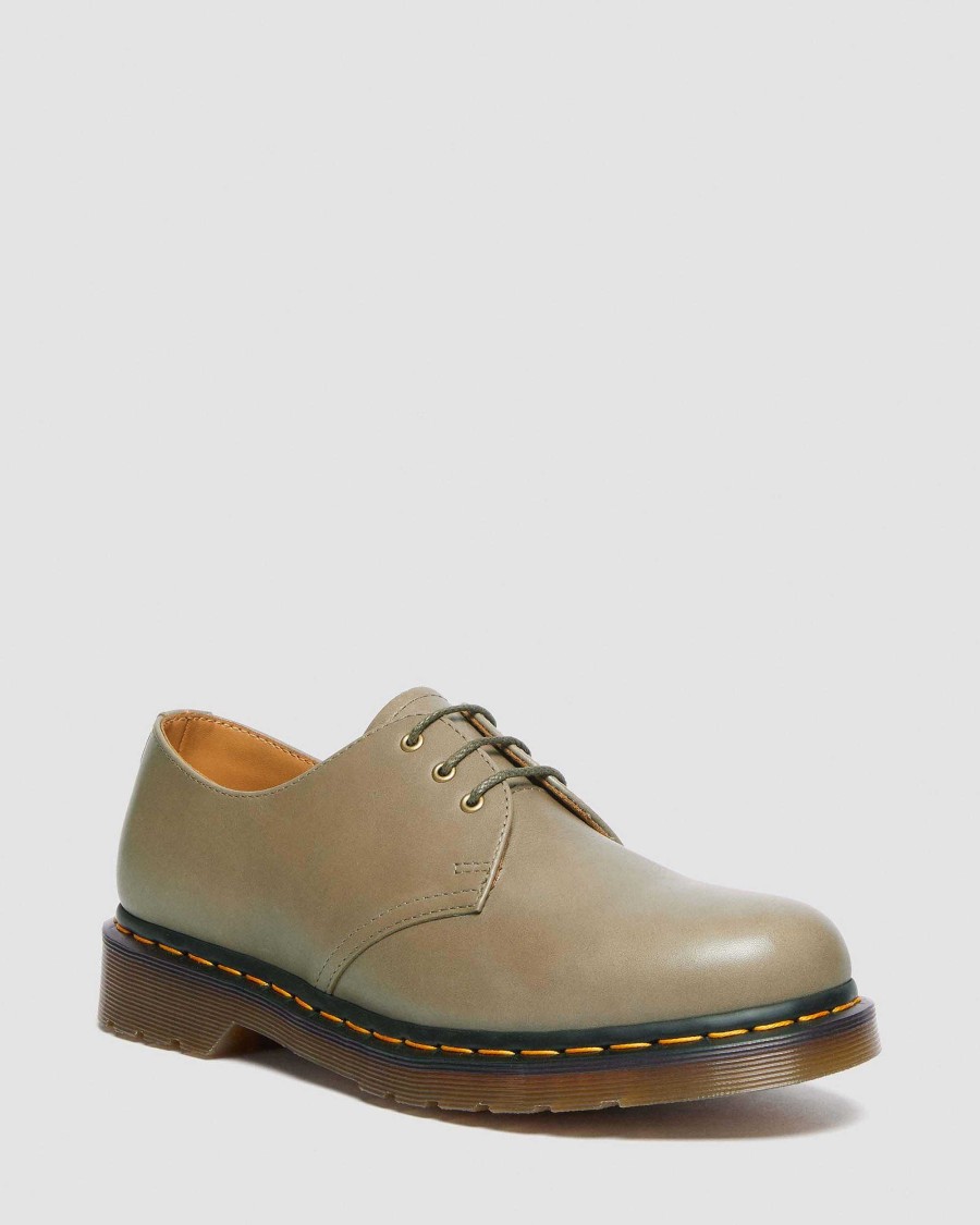 Messieurs Dr. Martens Chaussures A Lacets | Chaussures Richelieu En Cuir 1461 Carrara Olive — Carrare