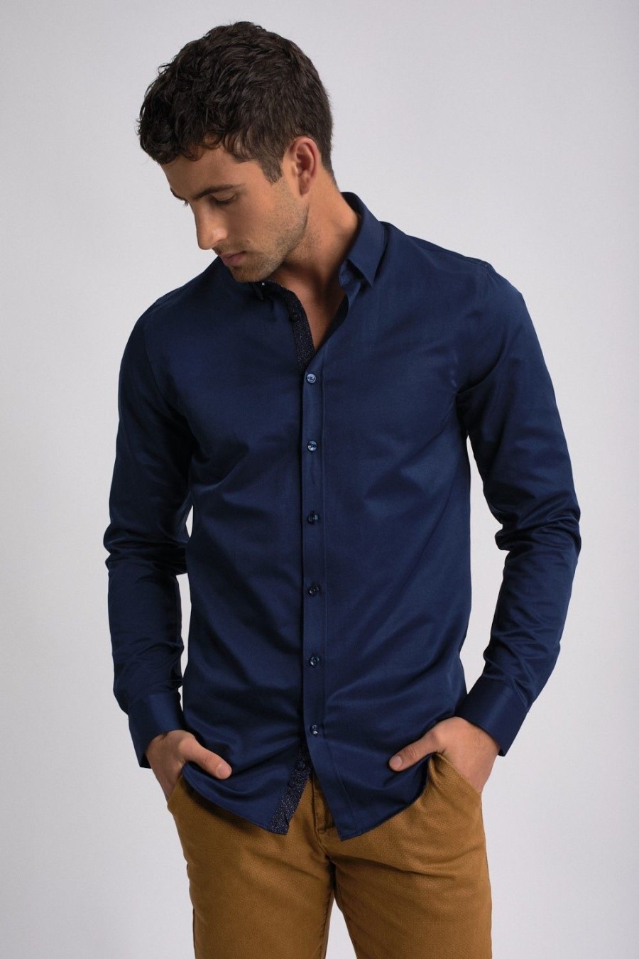 Homme Benson & Cherry Chemises Pour Homme | Chemise Slim Fit Luxor Marine