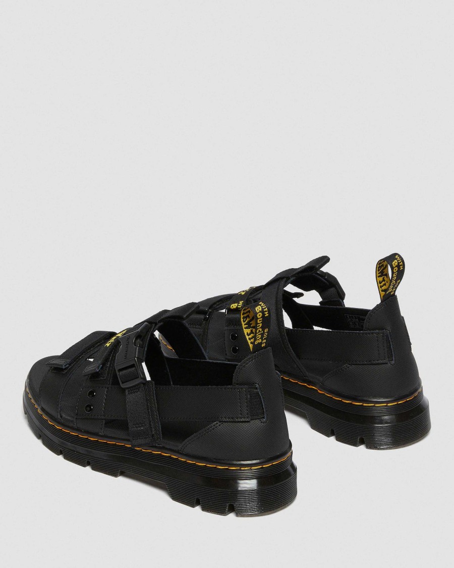 Messieurs Dr. Martens Sandales Noires | Sandales A Sangles Pearson Noir — Element+Sangle