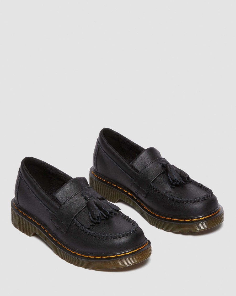 Enfants Dr. Martens Chaussures D'Ecole Pour Filles | Mocassins Adrian Junior Noir — Softy T