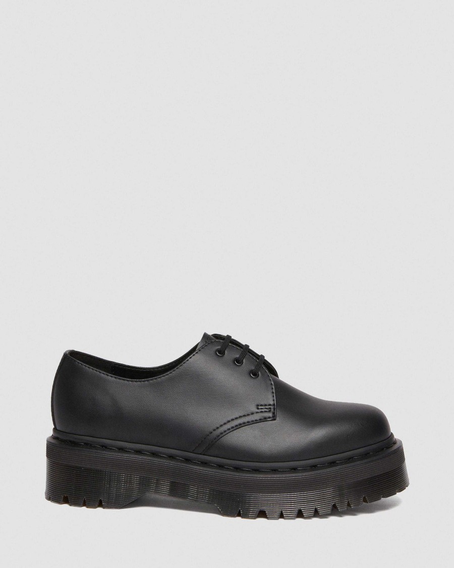 Messieurs Dr. Martens Chaussures A Lacets | 1461 Felix Quad Mono Chaussures A Plateforme Vegetaliennes Noir — Felix Rub Off