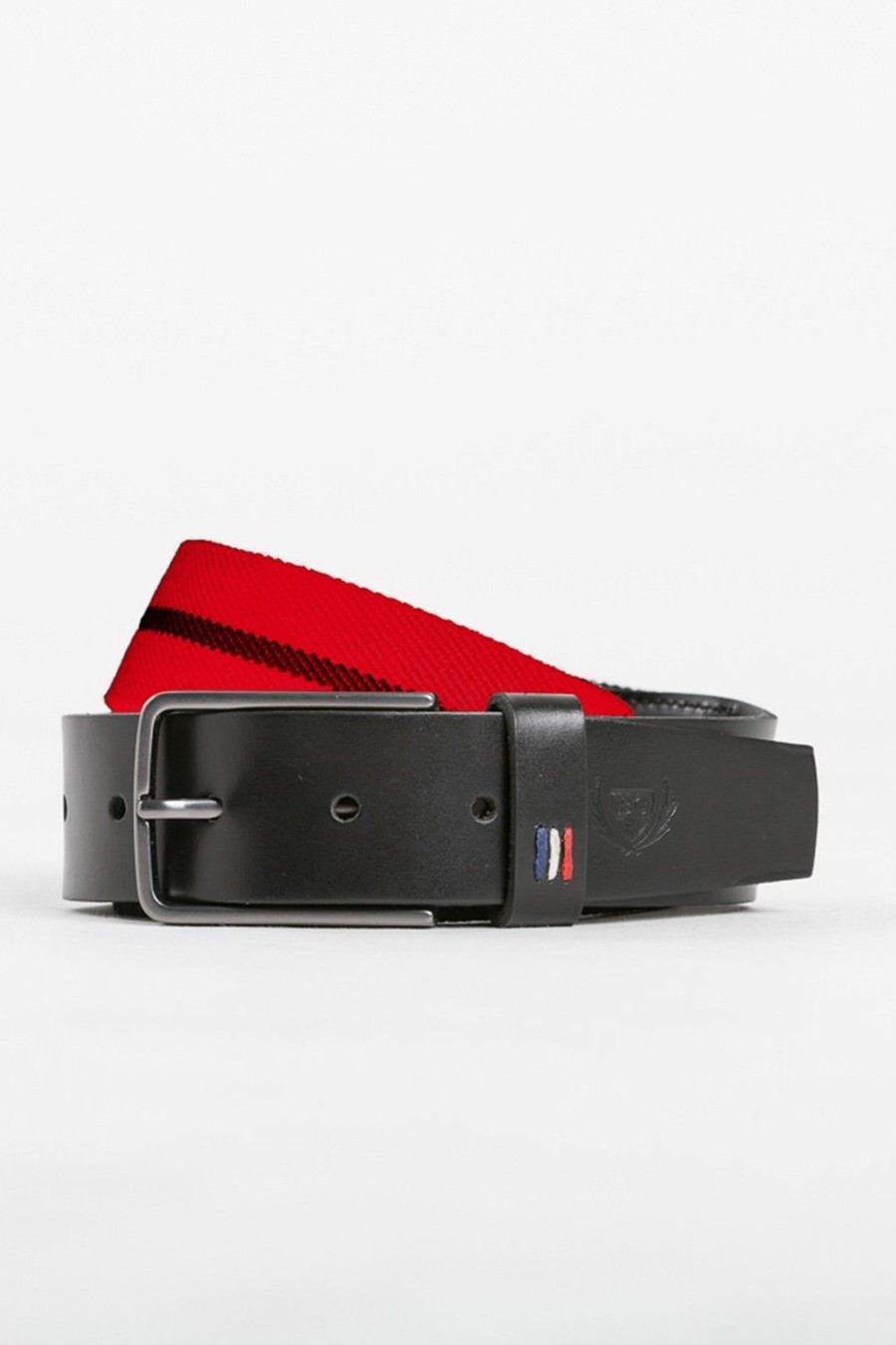 Homme Benson & Cherry Ceinture Homme | Ceinture Bi-Matiere Cordou Rouge