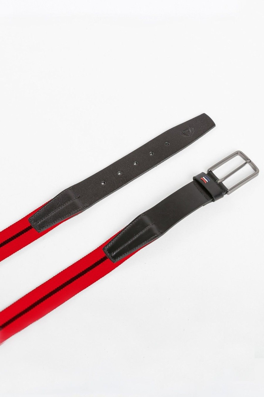 Homme Benson & Cherry Ceinture Homme | Ceinture Bi-Matiere Cordou Rouge