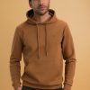 Homme Benson & Cherry Vestes Et Sweaterie Pour Homme | Sweat Capuche Poche Kangourou Steele Camel