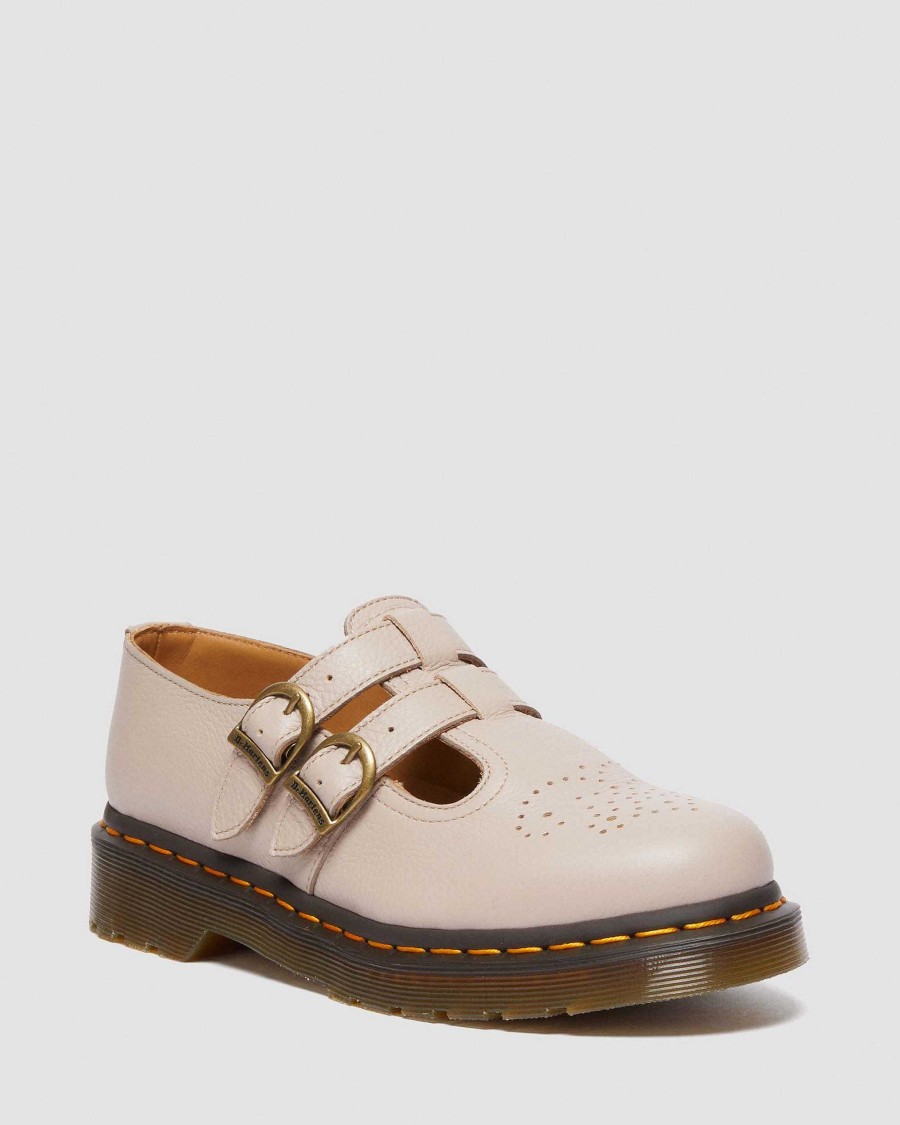 Dames Dr. Martens Marie-Jeanne | 8065 Chaussures Mary Jane En Cuir Virginia Taupe Vintage — Virginie