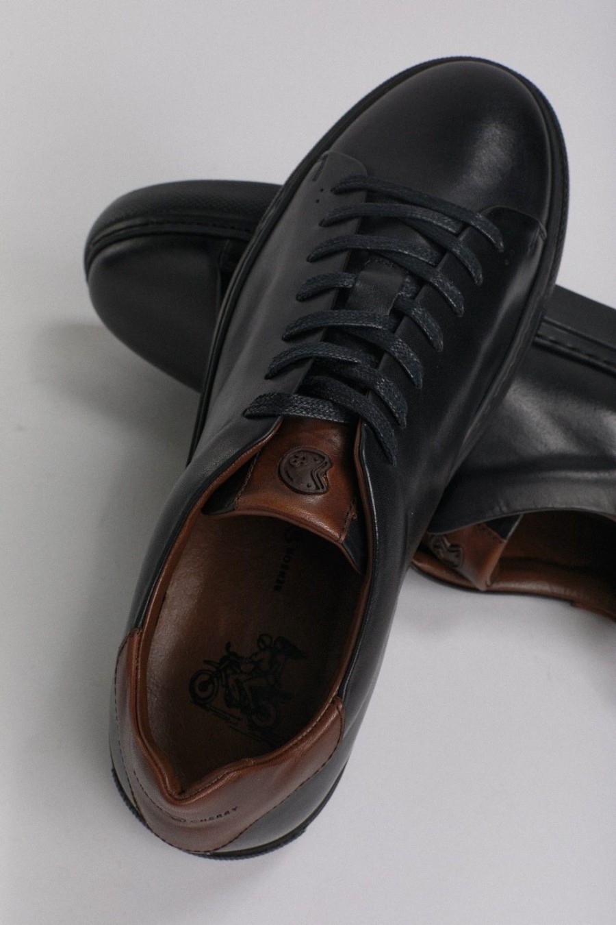 Homme Benson & Cherry | Tennis En Cuir Decca Noir