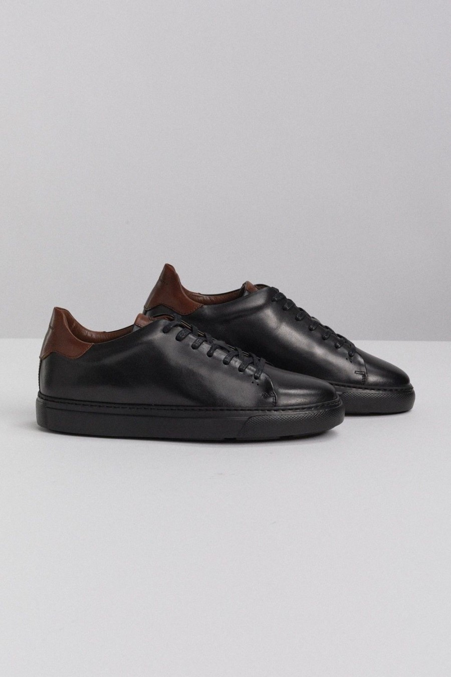 Homme Benson & Cherry | Tennis En Cuir Decca Noir