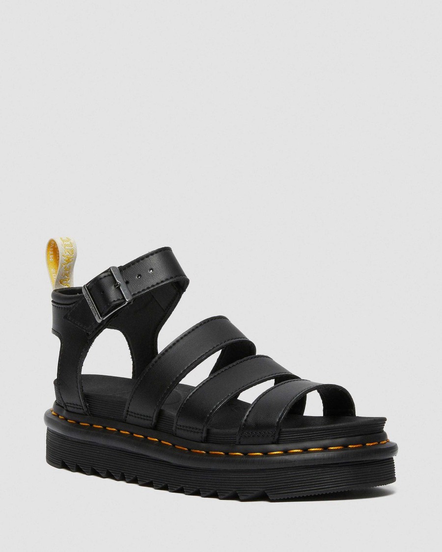 Dames Dr. Martens Sandales A Plateforme | Sandales A Lanieres Vegetaliennes Rub Off Blaire Felix Noir — Felix Rub Off