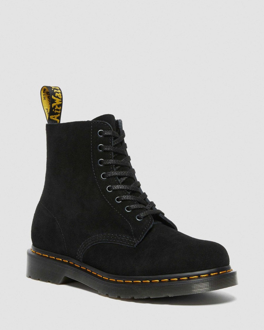 Messieurs Dr. Martens Tenias | Short A Lacets En Daim 1460 Pascal Noir — Eh Suede+Eh Suede Mb