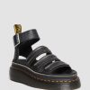 Dames Dr. Martens Sandales A Plateforme | Sandales A Plateforme En Cuir Nappa Fraise Clarissa Ii Quad Hardware Noir — Nappa Moulu