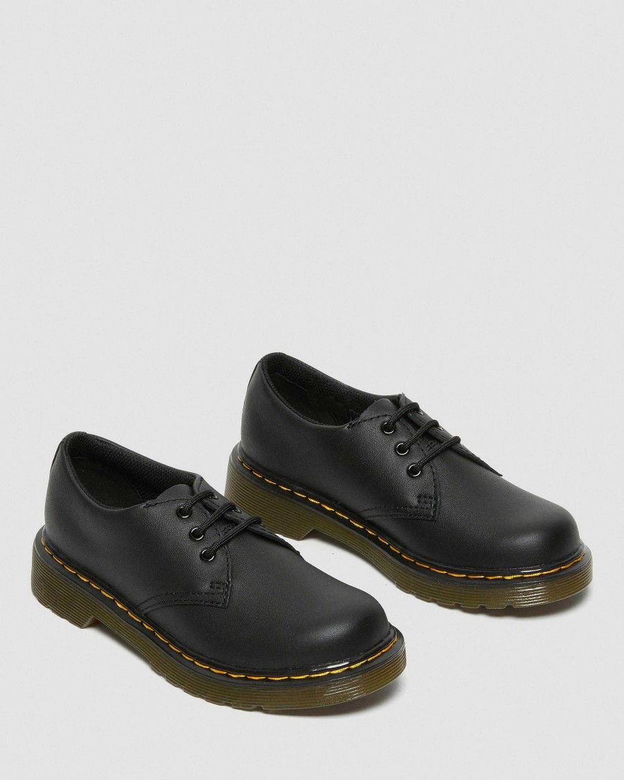 Enfants Dr. Martens Chaussures D'Ecole Pour Filles | Chaussures Junior 1461 Softy T En Cuir Noir — Softy T