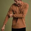 Homme Benson & Cherry Polos Pour Homme | Polo Manches Longues Uni Gael Camel