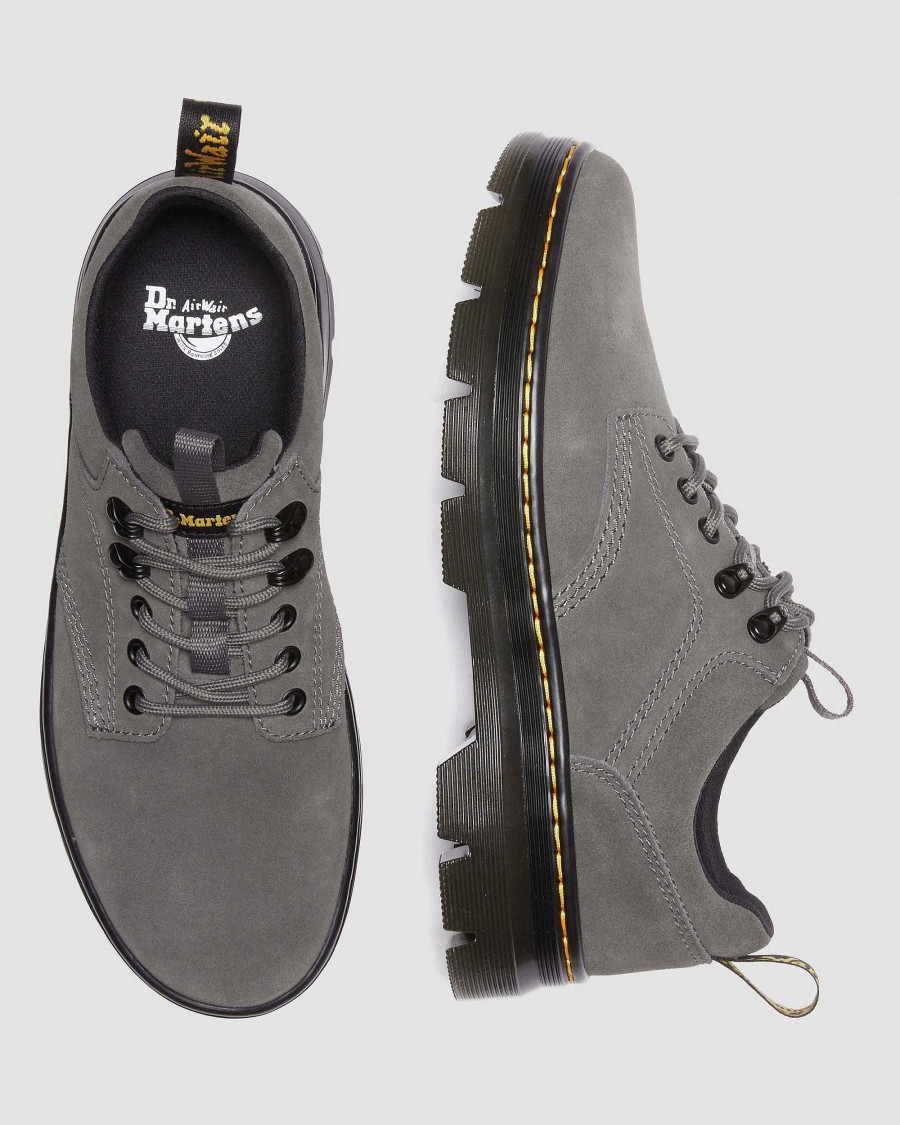 Messieurs Dr. Martens Chaussures Decontractees | Chaussures Utilitaires En Daim Reeder Gunmetal — Ehsuede