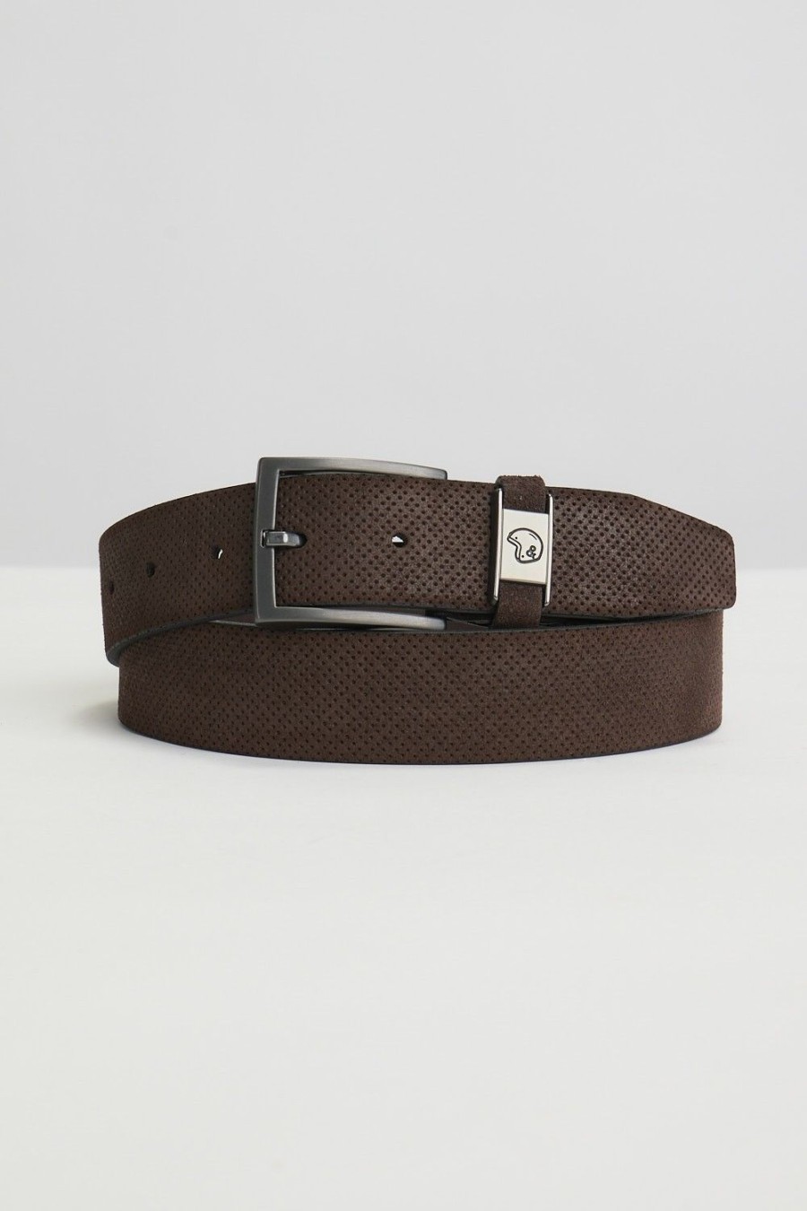 Homme Benson & Cherry Ceinture Homme | Ceinture En Cuir Nubuck Effet Pique Citrus Choco