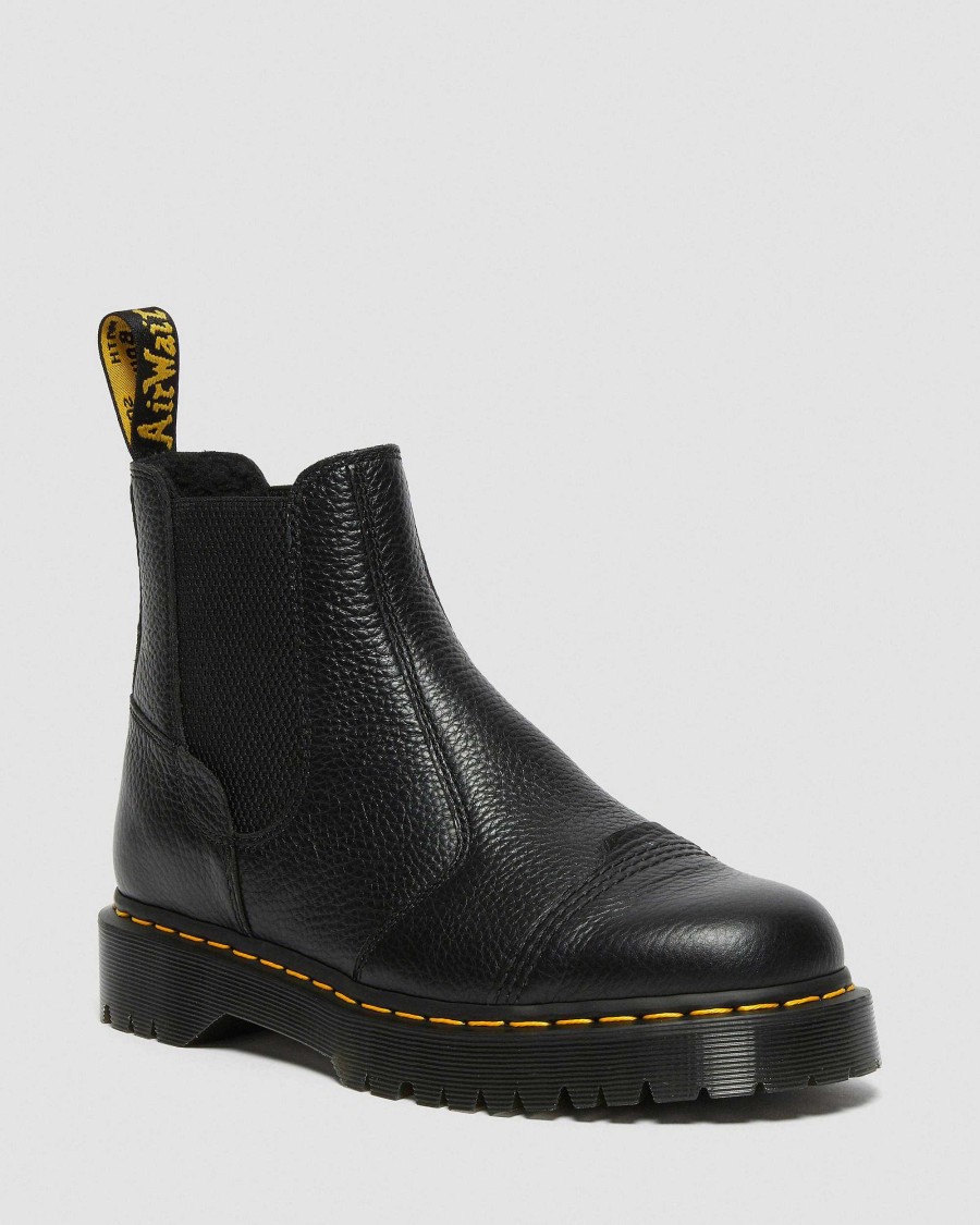 Messieurs Dr. Martens Plateformes | 2976 Plateformes Chelsea Doublees De Fausse Fourrure Bex Noir — Nappa Moulu