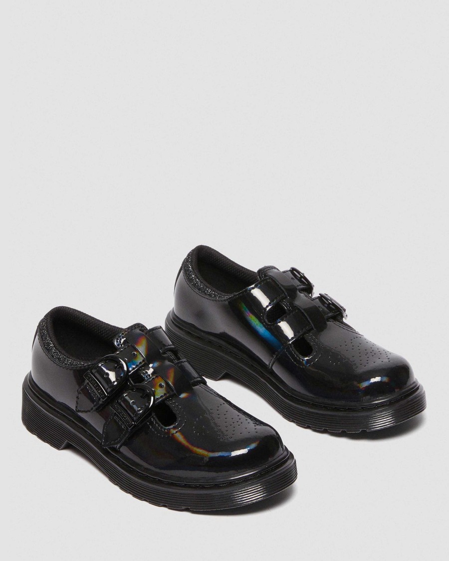 Enfants Dr. Martens Chaussures D'Ecole Pour Filles | Chaussures Mary Jane Arc-En-Ciel Junior 8065 Noir — Brevet Arc-En-Ciel