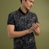 Homme Benson & Cherry Polos Pour Homme | Polo Jersey Avec Motif Floral Genek Noir