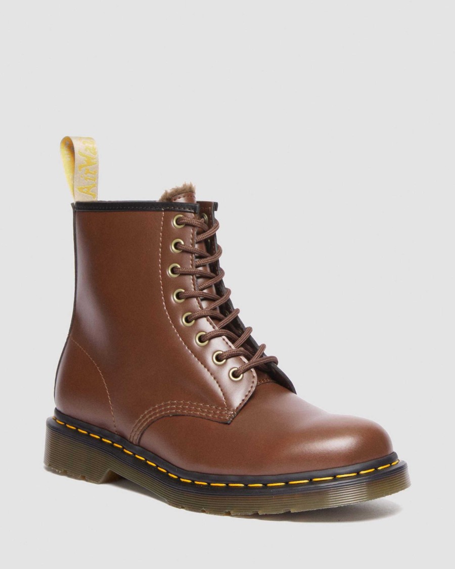 Messieurs Dr. Martens Maiharis Vegetaliens | Short A Lacets Double Vegan 1460 Borg Brun — Norfolk Vegetalien