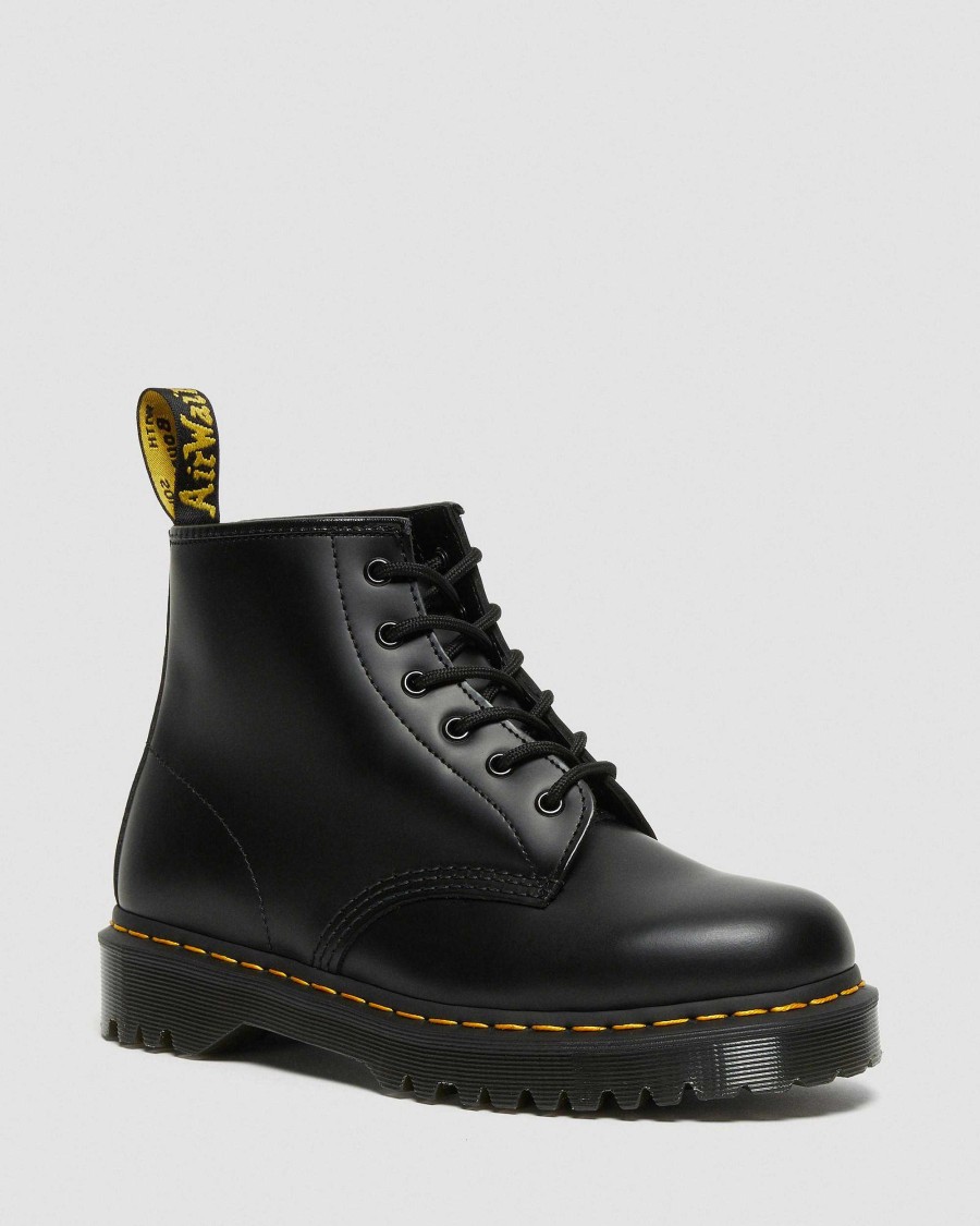 Messieurs Dr. Martens Tenias | Bottines 101 Bex En Cuir Lisse Noir — Lisse