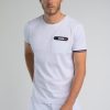 Homme Benson & Cherry T-Shirts Pour Homme | Tshirt Avec Details Tricolores Turgot Blanc