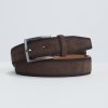 Homme Benson & Cherry Ceinture Homme | Ceinture En Cuir Effet Daim Cyril Choco