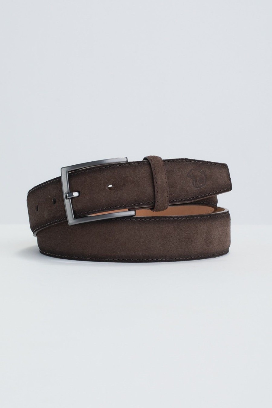 Homme Benson & Cherry Ceinture Homme | Ceinture En Cuir Effet Daim Cyril Choco