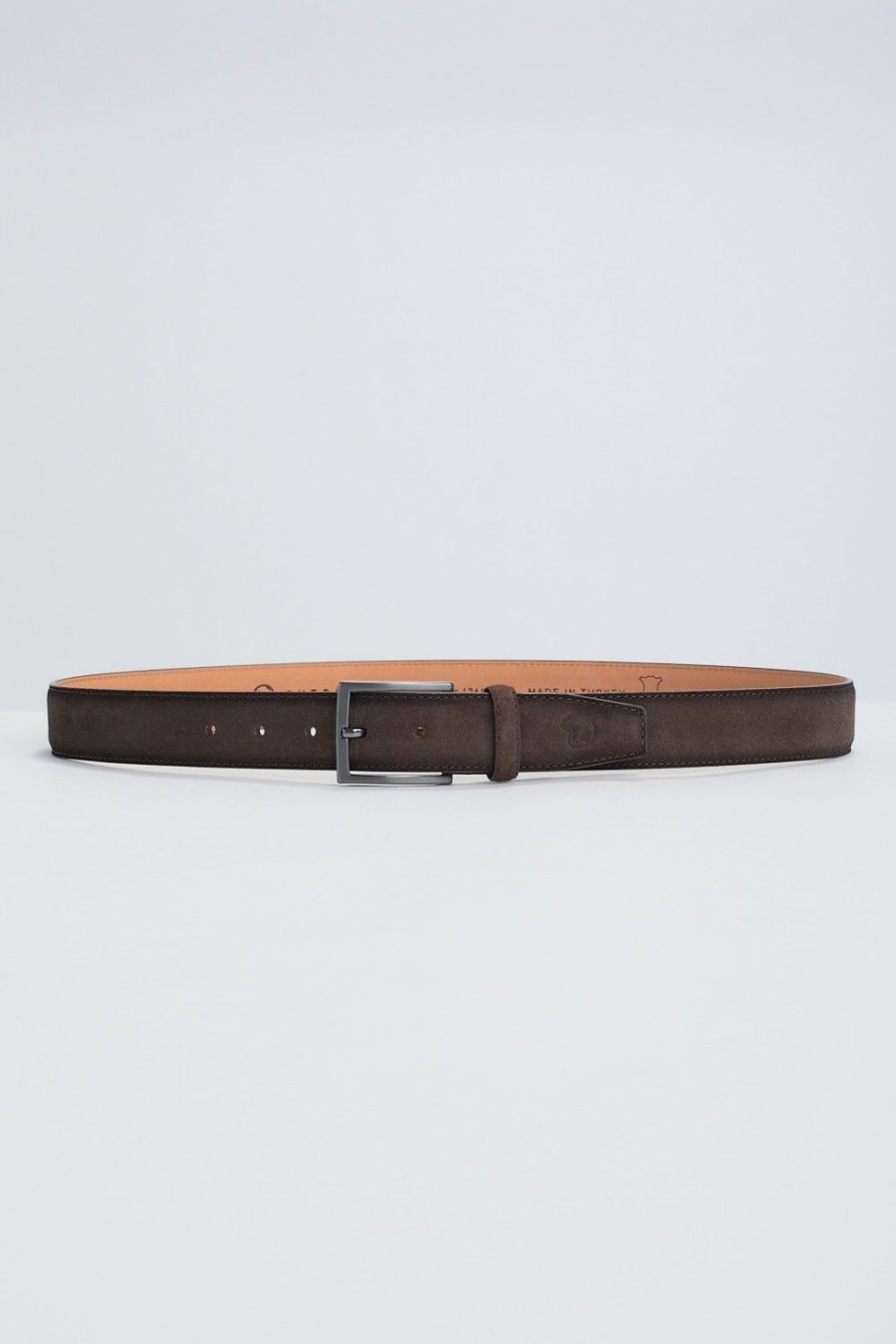 Homme Benson & Cherry Ceinture Homme | Ceinture En Cuir Effet Daim Cyril Choco