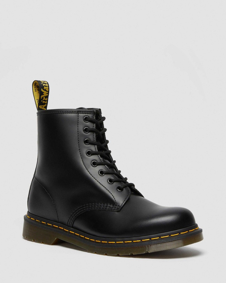 Messieurs Dr. Martens Fourmis D'Hiver | Bottines A Lacets En Cuir Lisse 1460 Noir — Lisse