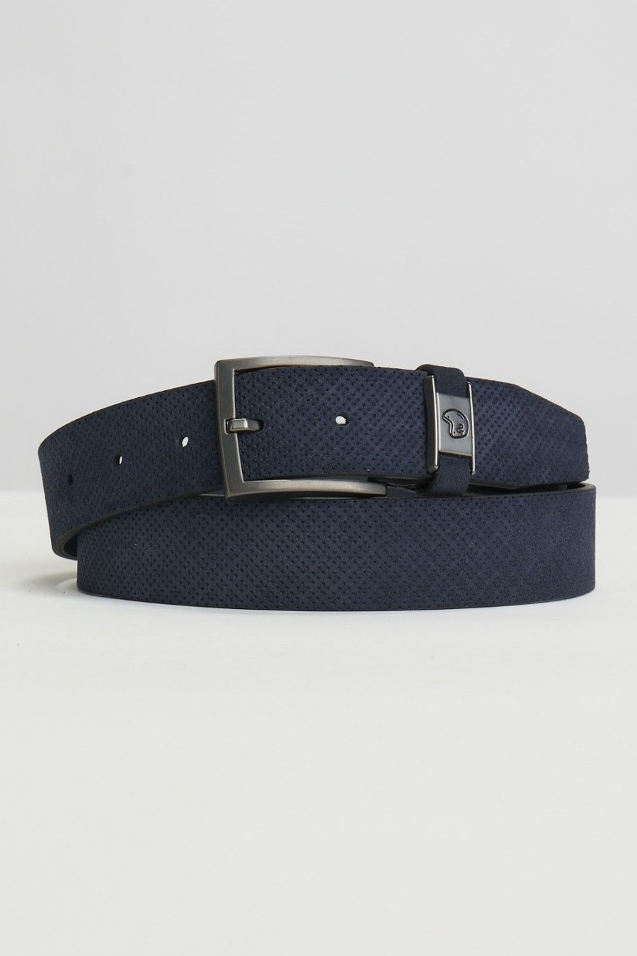 Homme Benson & Cherry Ceinture Homme | Ceinture En Cuir Nubuck Effet Pique Citrus Marine