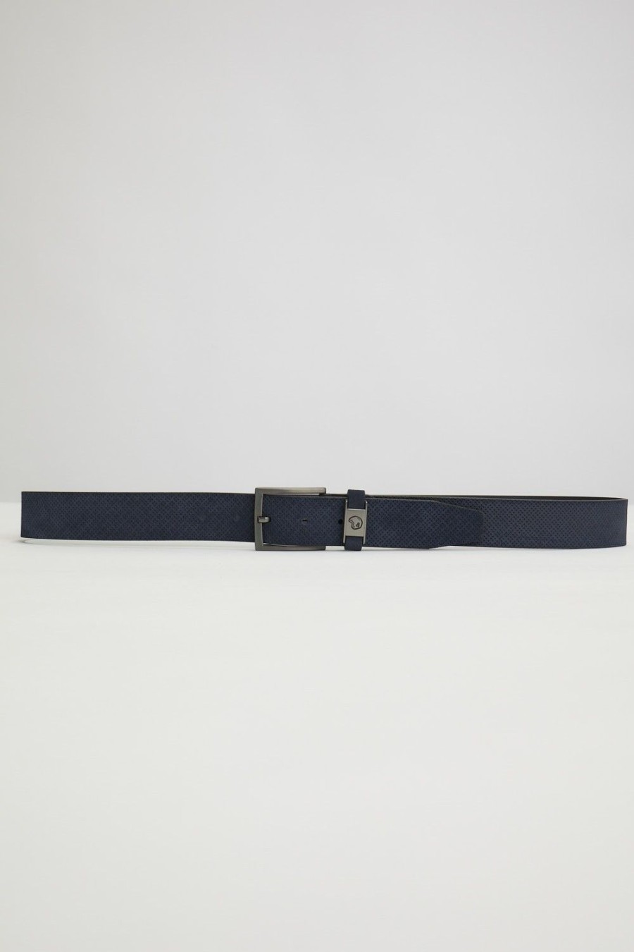 Homme Benson & Cherry Ceinture Homme | Ceinture En Cuir Nubuck Effet Pique Citrus Marine