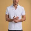 Homme Benson & Cherry Polos Pour Homme | Polo Stretch Manches Courtes Ghost Blanc