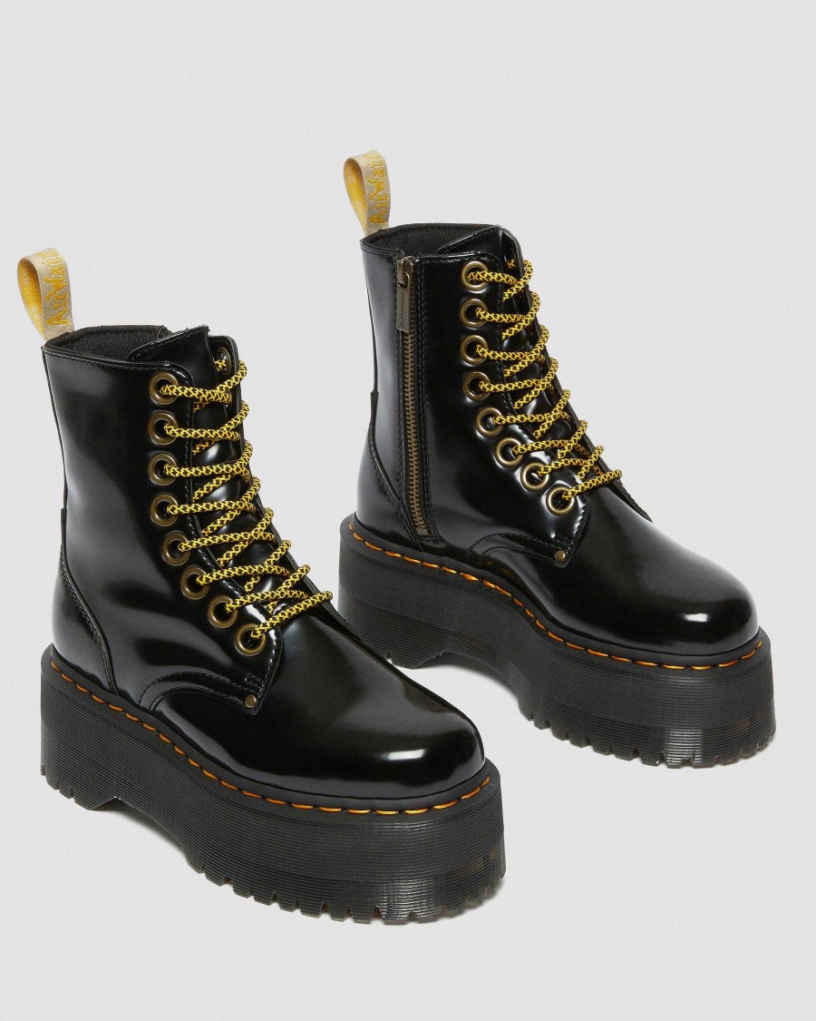 Dames Dr. Martens Maiharis Vegetaliens | Plateforme Max Vegan De Jadon, Maihars Noir — Oxford